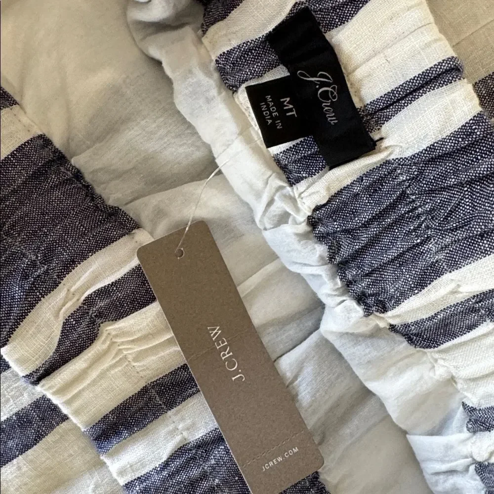 J. Crew Classic Blue and White Striped 100% Linen Skirt Women’s Size Medium Tall